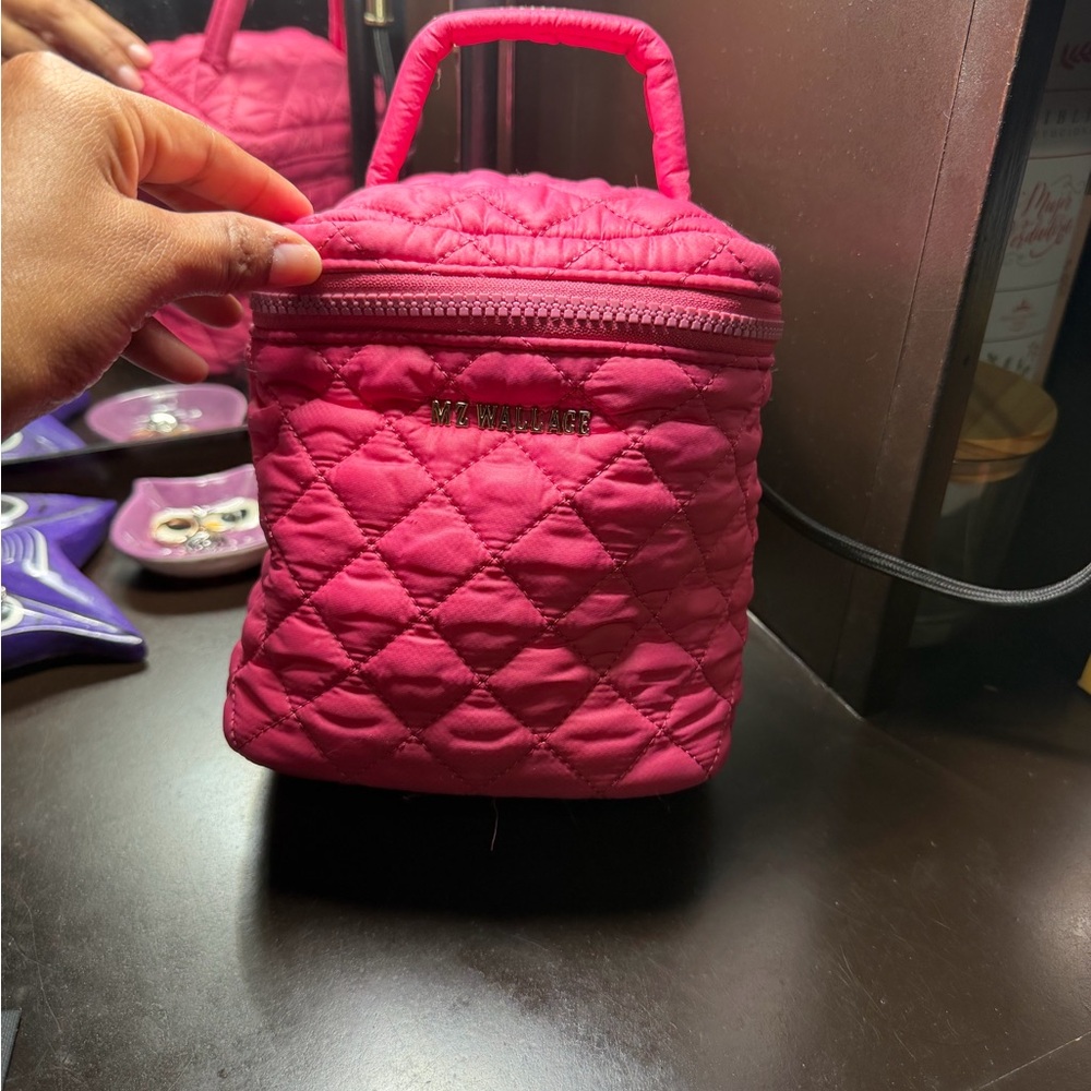 Mz Wallace Pink Quilted Makeup Bag